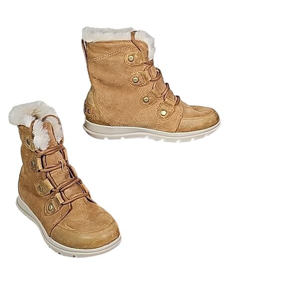 Sorel Explorer Joan Lace Up Waterproof Suede Boots Womens Size 6 NEW - Picture 1 of 14